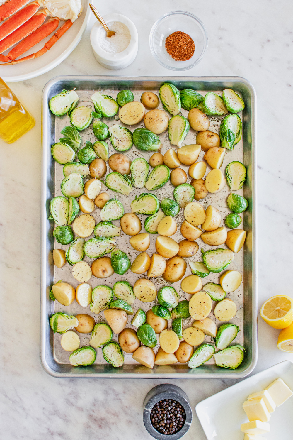 (Pre-Sale) Sheet Pan Crab Legs with Brussels Sprouts & Baby Potatoes - Set 2
